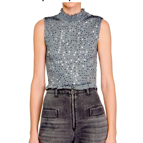 Sandro yahir sequin top - Picture 1 of 5